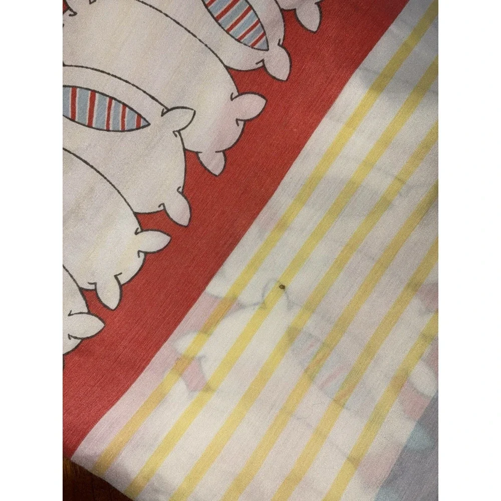 Vintage Garfield 1978 Twin Flat & Full Sheet Burlington Striped fluffy pillows